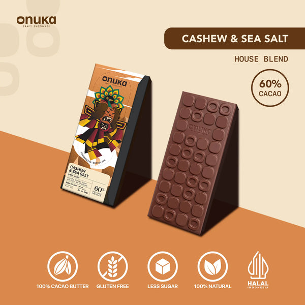 Cashew & Sea Salt, 60% Milk Chocolate